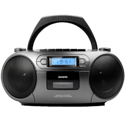 AIWA BBTC-550MG Kassettradio CD/FM-radio/Kassettband/USB/BT Mörkgrå
