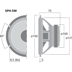 Monacor SPH-5M 5", 40Wrms, 8ohm