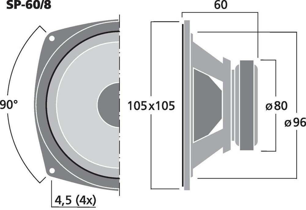 Monacor SP-60/8 4", 30Wrms, 8ohm