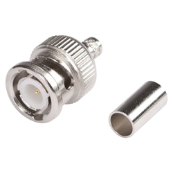 HICON BNC58LL (50ohm) crimp-hane-kontakt, rak, nickel