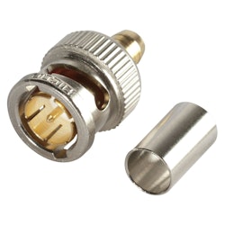 HICON BNC1.2/5.0HD (75ohm) 3G-SDI crimp-hane-kontakt, rak, nickel