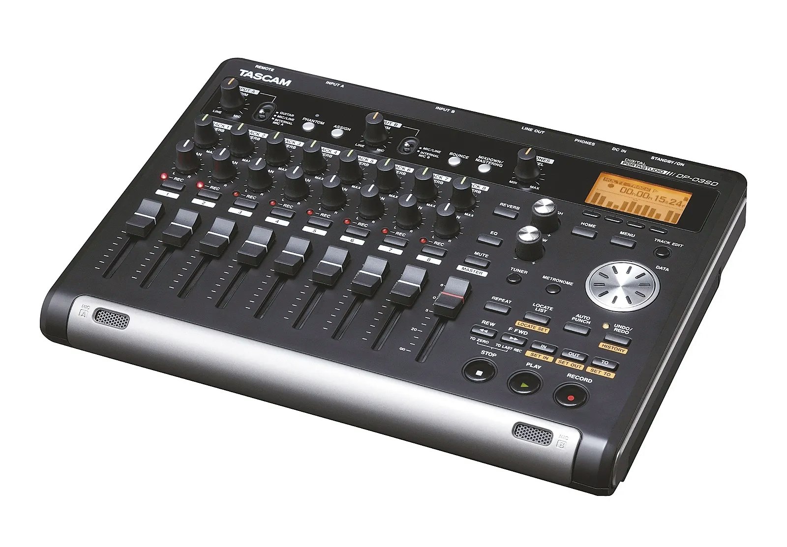 Tascam DP-03SD 8-track digital Portastudio användande av SD