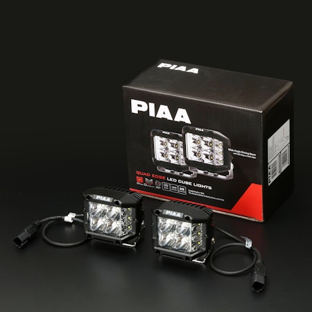 PIAA 4″ 5600K 24W Quad Edge LED Cube Wide Driving Lights Kit (ECE)