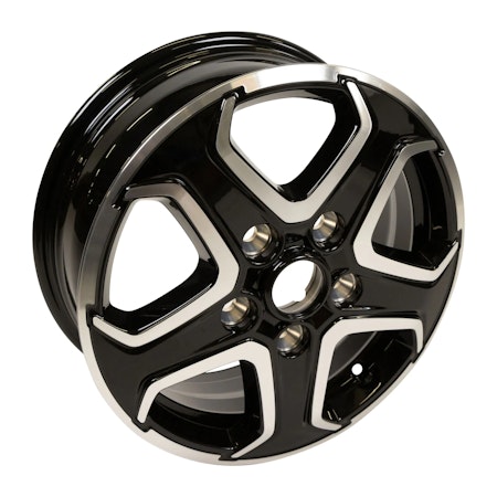 Alufälg svart/silver 16" Heavy chassi 5x130