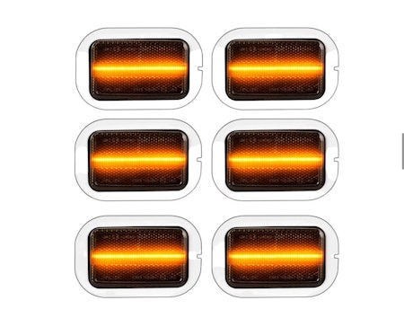 LED sidomarkeringsljus med reflex VW Crafter / MAN TGE svart/rök 6st (Litec Innovations)