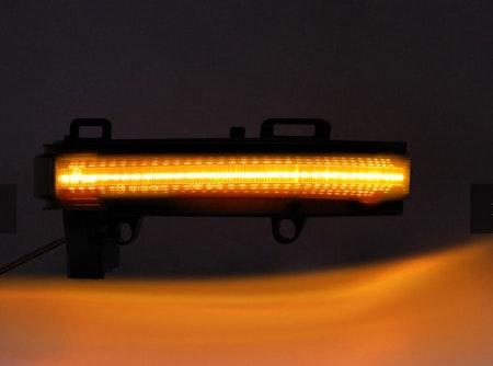 LED spegelblinkers dynamiska VW Crafter / MAN TGE svart/rök (Litec Innovations)