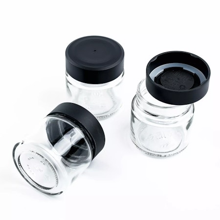Magnetic Deli Jars BLACK & CLASSY – 125 ml med Svart List (3-pack)