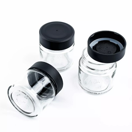 Magnetic Deli Jars BLACK & CLASSY – 125 ml med Svart List (3-pack)