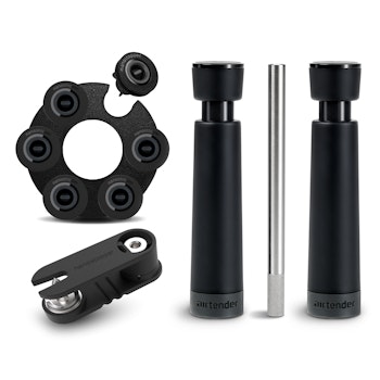 Airtender Superset Vinluftare och vakuumpump samt håltagare för plåtlock. Med 6 stoppers
