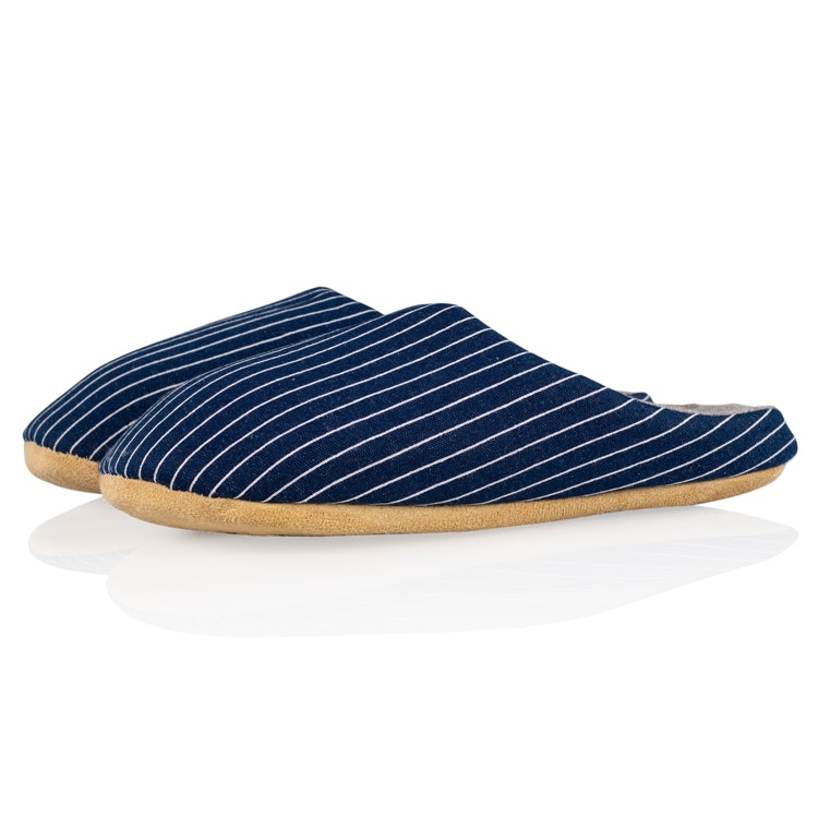 Gestreifte Pantoffeln (Blau)