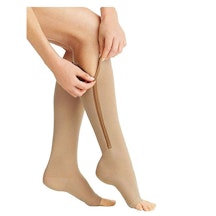 Kompressionsstrümpfe mit Reißverschluss (Beige)