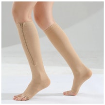 Kompressionsstrümpfe mit Reißverschluss (Beige)