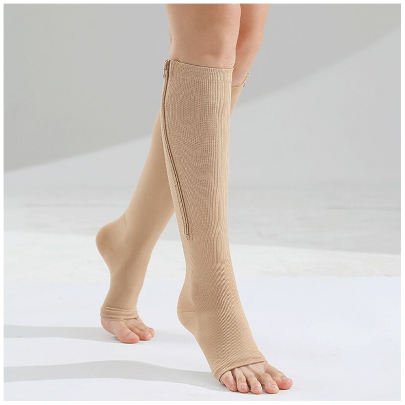 Kompressionsstrümpfe mit Reißverschluss (Beige)