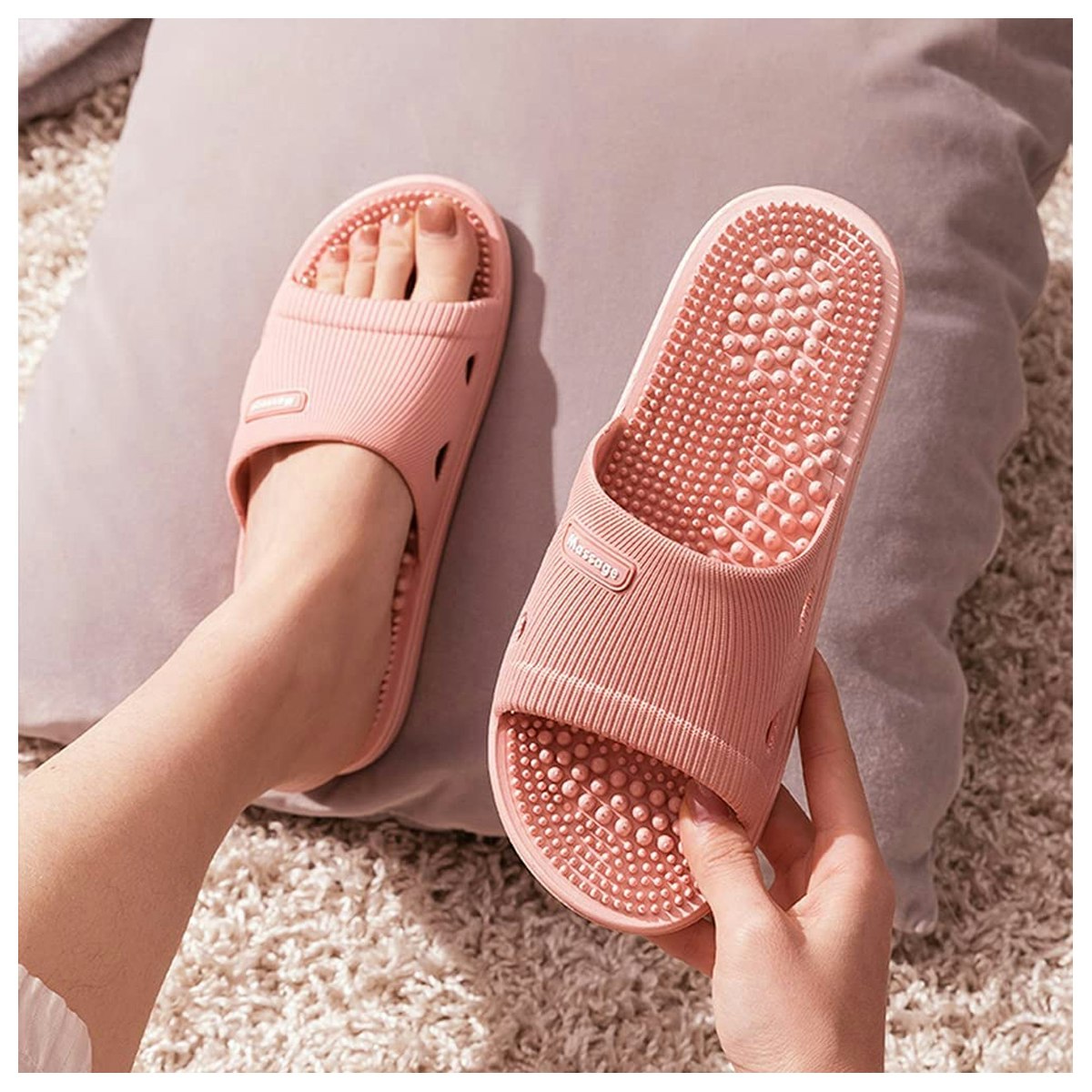 Massagepantoffeln Rosa (Reflexzonentherapie)