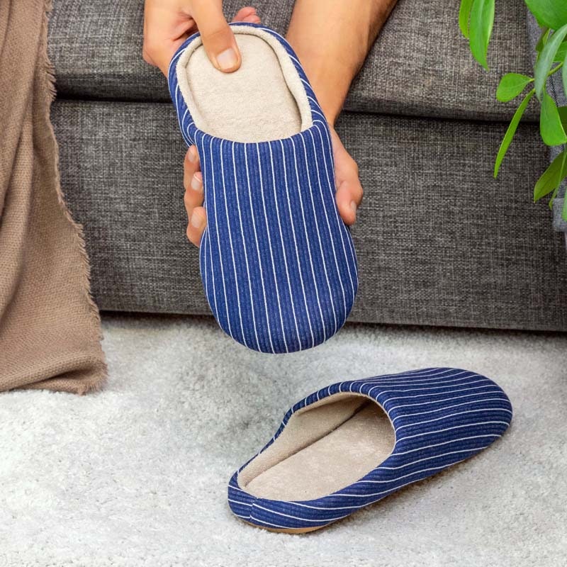 Gestreifte Pantoffeln (Blau)
