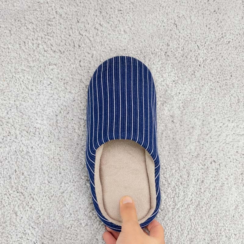 Gestreifte Pantoffeln (Blau)