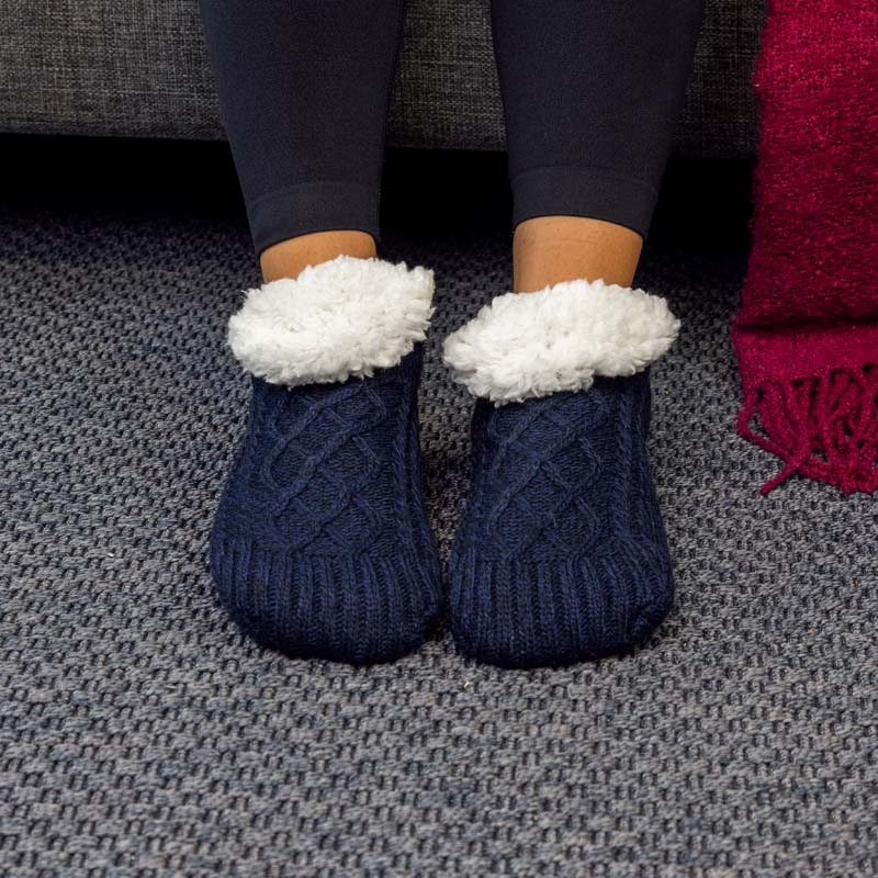 Pantoffelsocken (Blau)