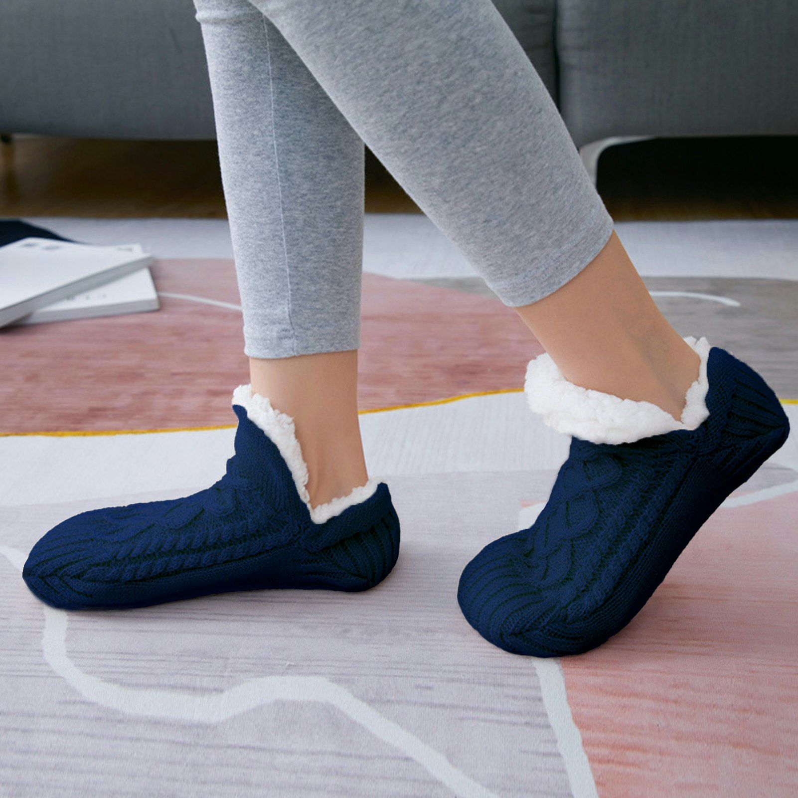 Pantoffelsocken (Blau)