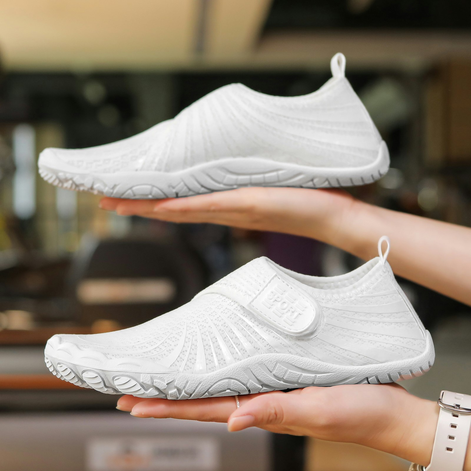 Barfußschuhe mit Klettverschluss (Weiß)
