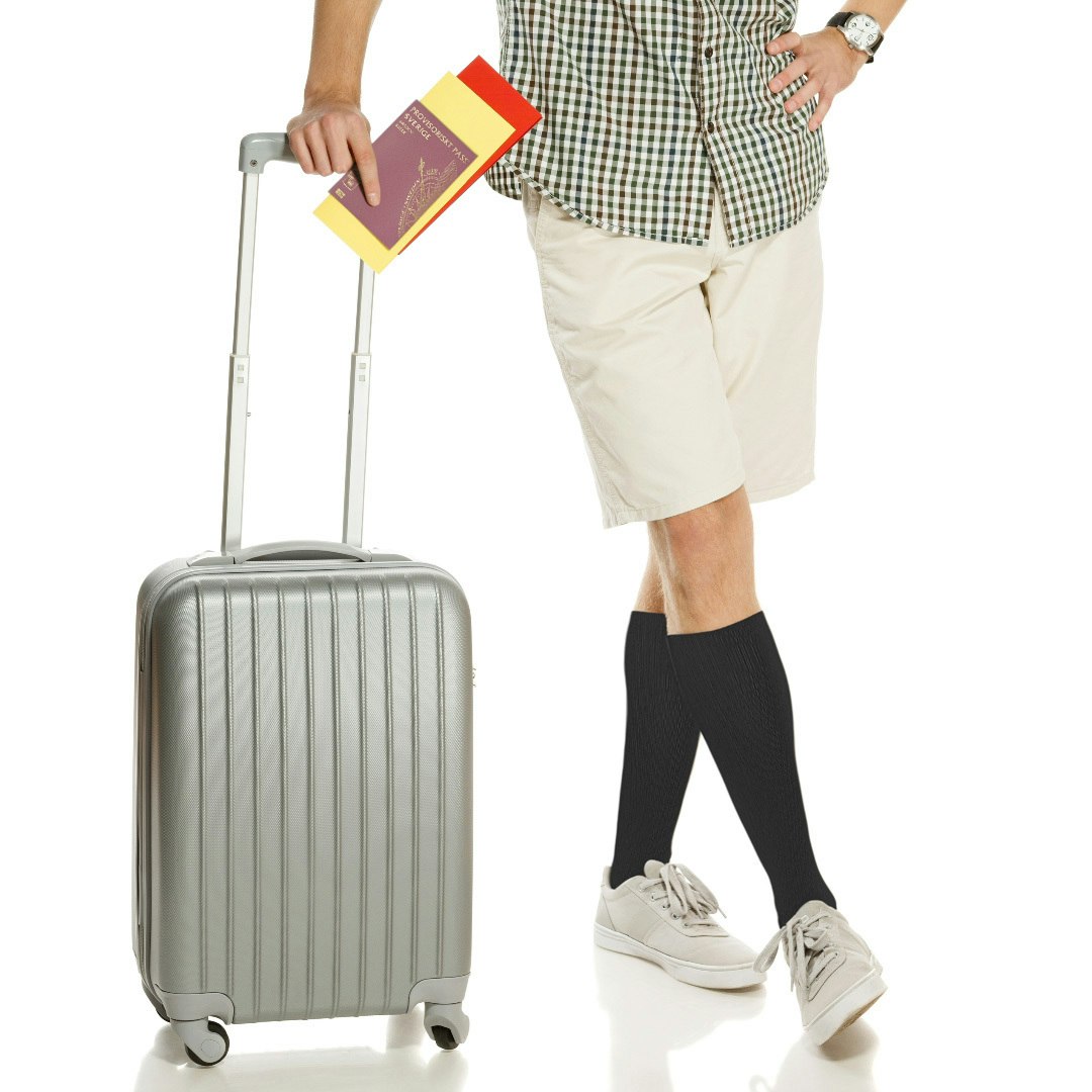 Kompressionsstrümpfe für den Flug (Schwarz)