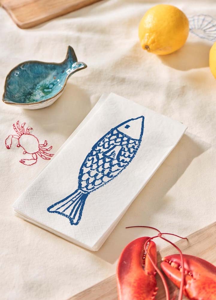16-pack servetter med fisk 40x40 cm