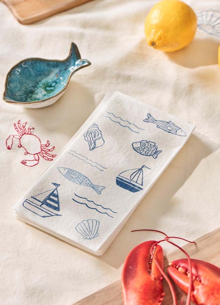 16-pack servetter på havet 40x40 cm