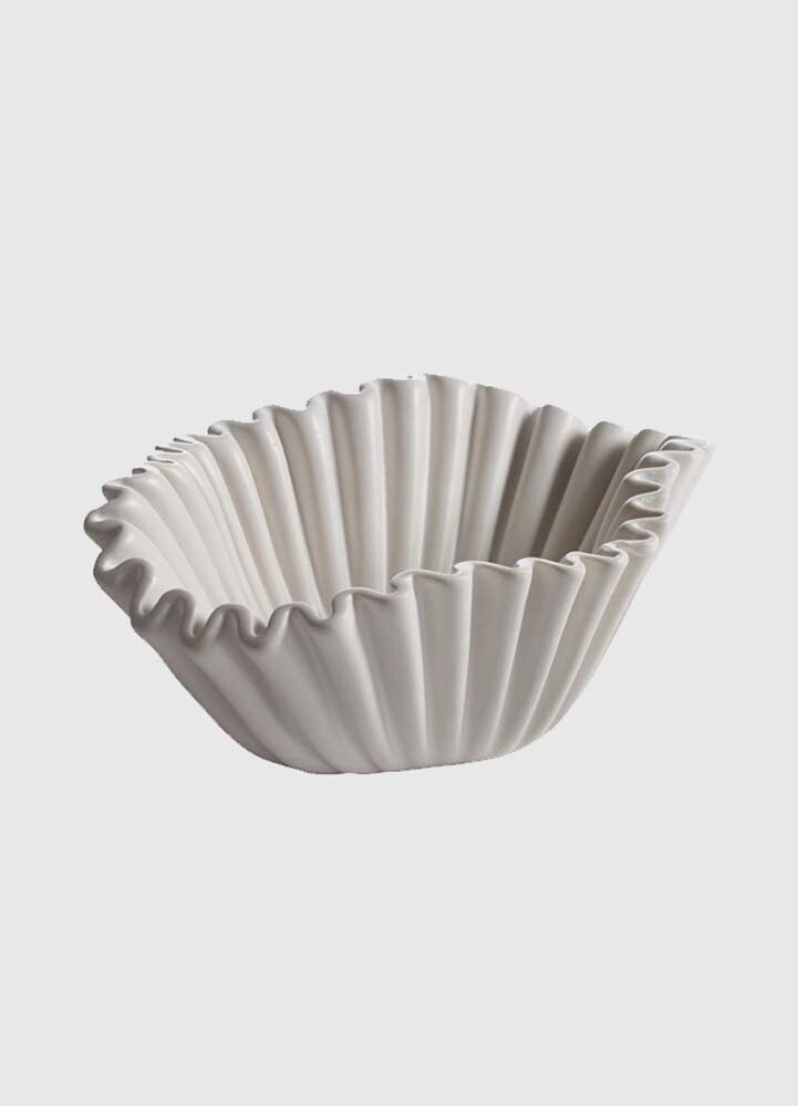 Mogihome Vilja vit skål i keramik 17x4 cm formad som en snäcka