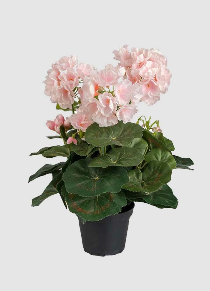 Ljusrosa pelargon konstväxt 35 cm