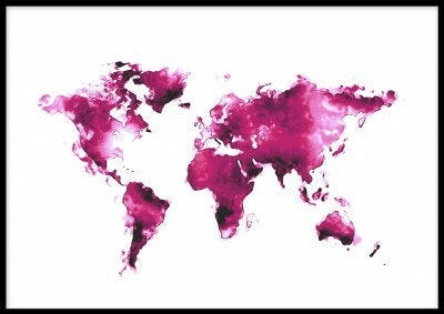 Världskarta magenta