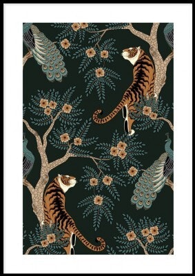 Leopard and peacock