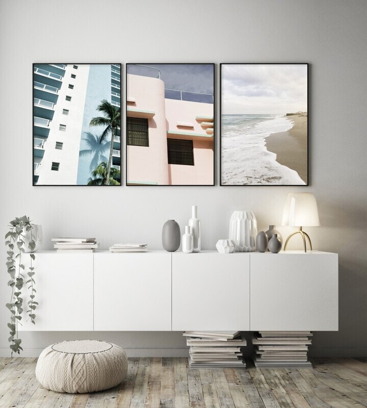 Pink pastel wall, poster