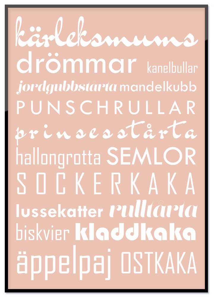 Poster Bakverk, rosa