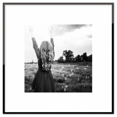 Bubble girl, poster  30x30 cm