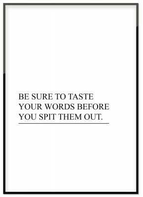 Be sure to taste