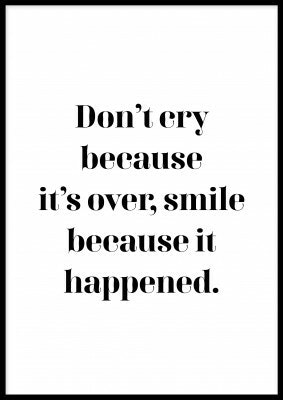 Don´t cry, textposter