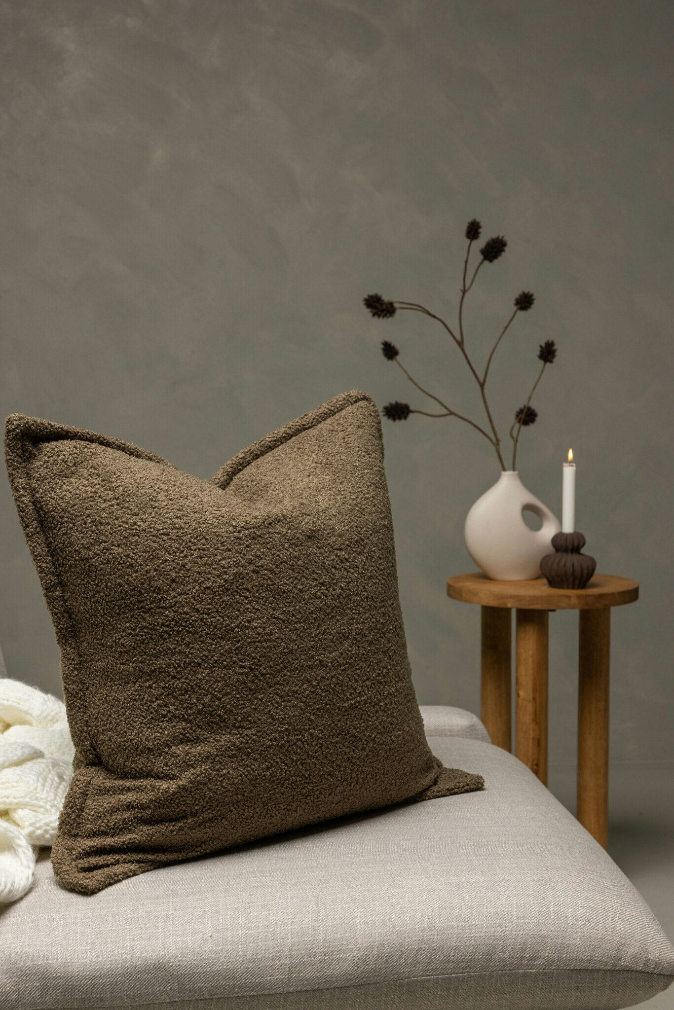 Tuva Kuddfodral 60 x 60 Brun
