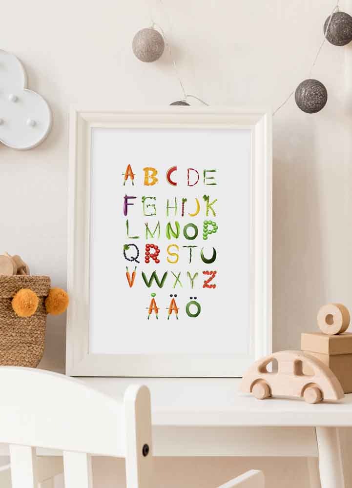 Barnposter ABC Grönsaker