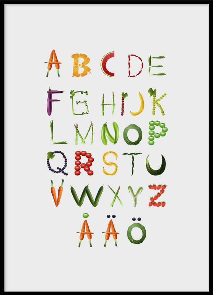 Barnposter ABC Grönsaker
