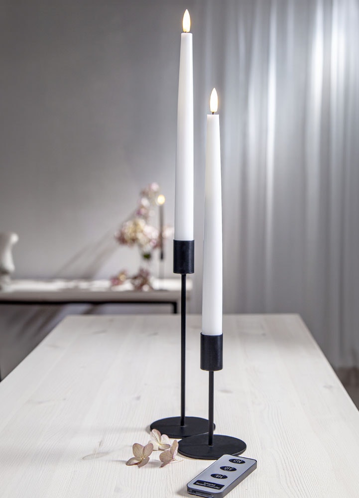 2-pack batteriljus vita 28 cm med fjärrkontroll och timer