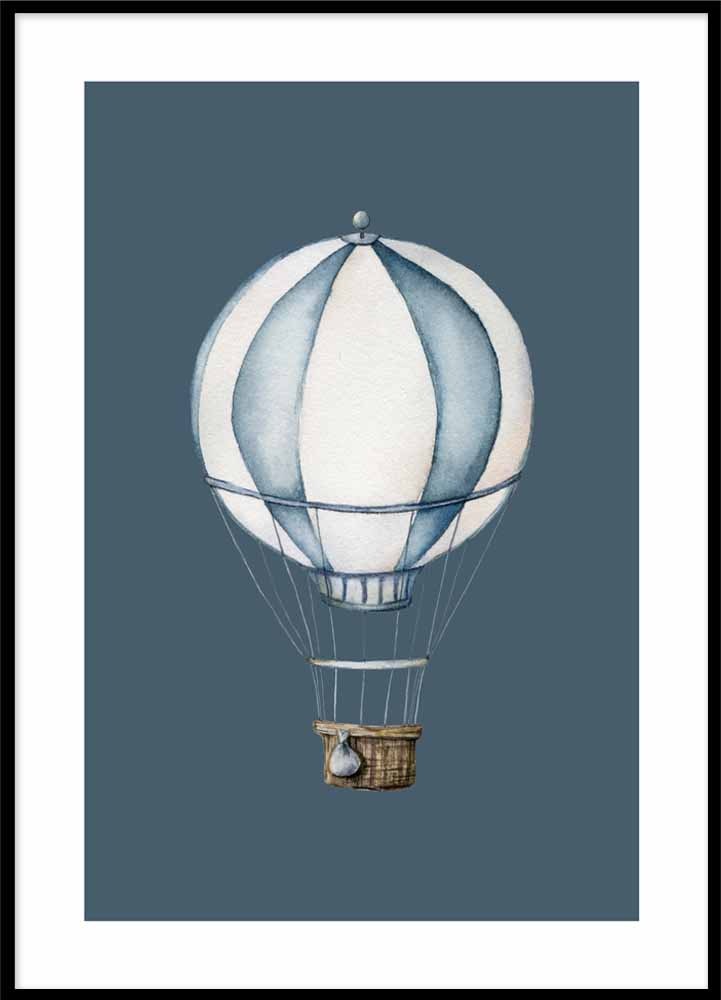 Barnposter Blue air balloon