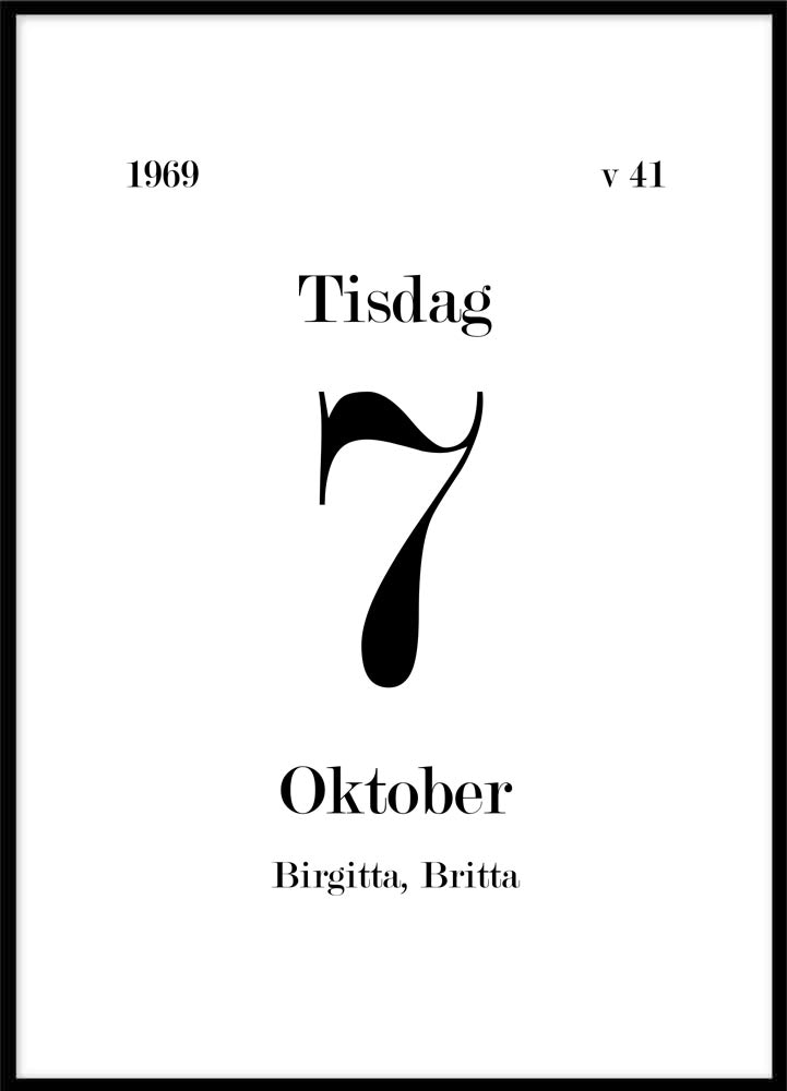 Personlig poster, kalenderdag