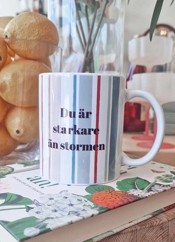 Personlig keramikmugg, ränder i olika färger
