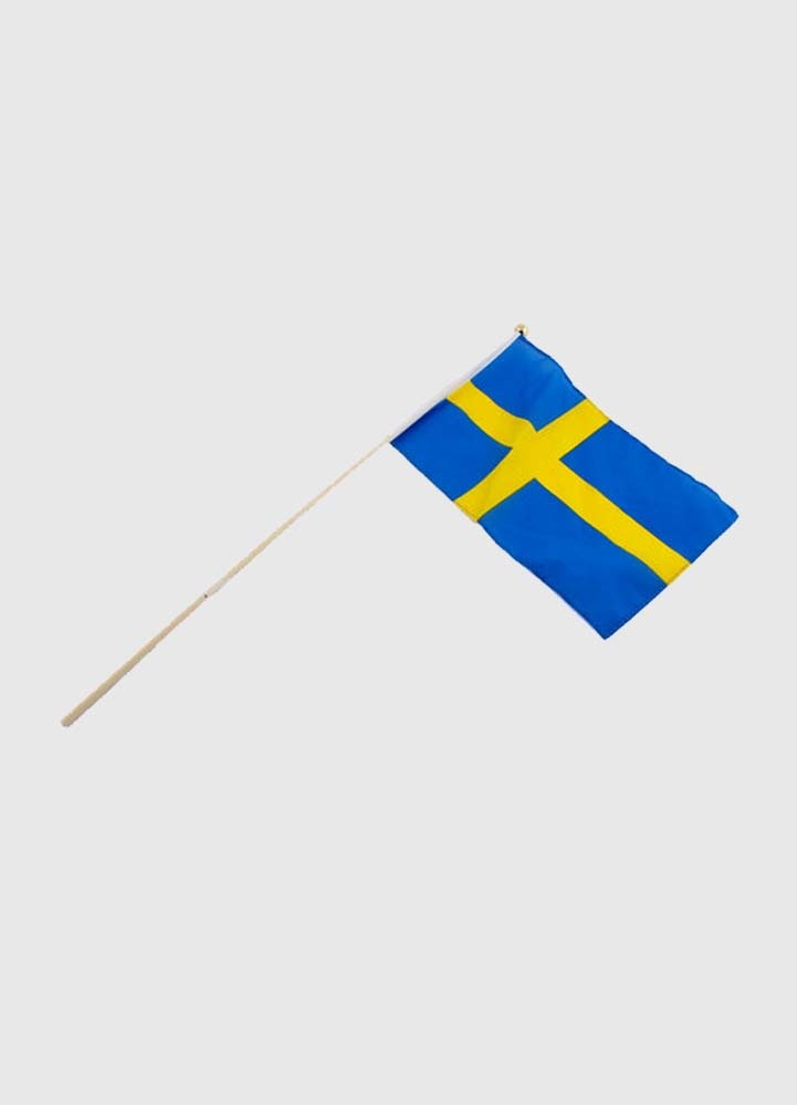 Handflagga med guldknopp 59 cm