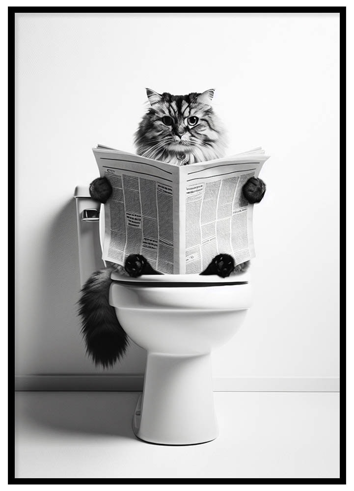 Poster Katt på toalett