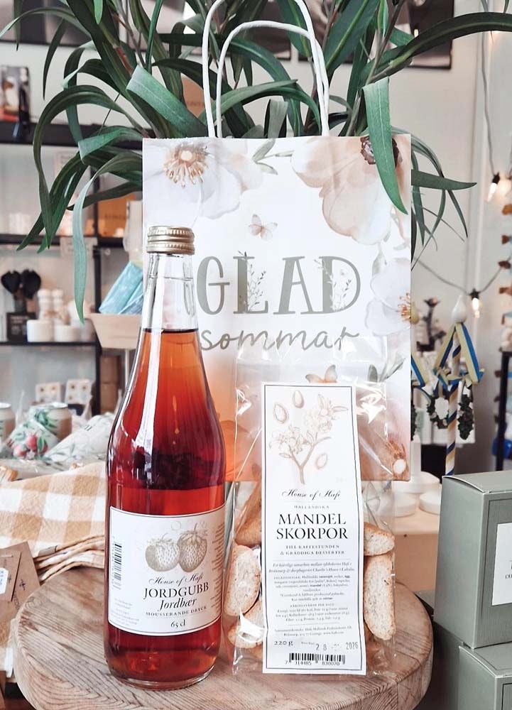 Presentpaket Jordgubbsdryck & Mandelskorpor