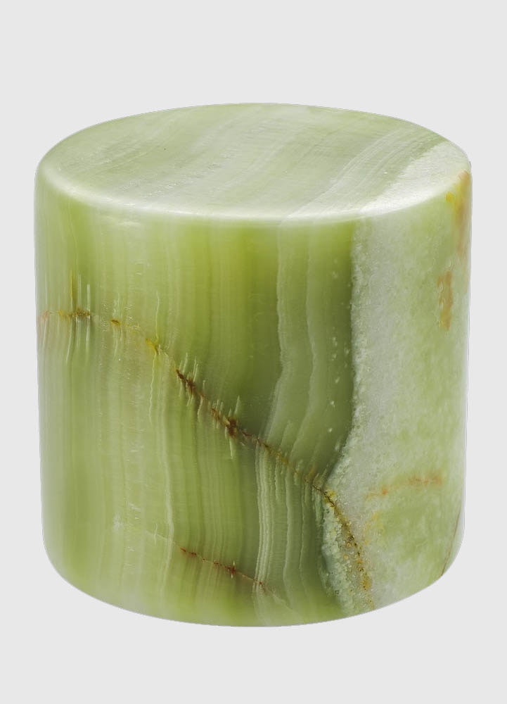 Grönt bordsljus Jade på batteri i äkta ädelsten 8x8 cm