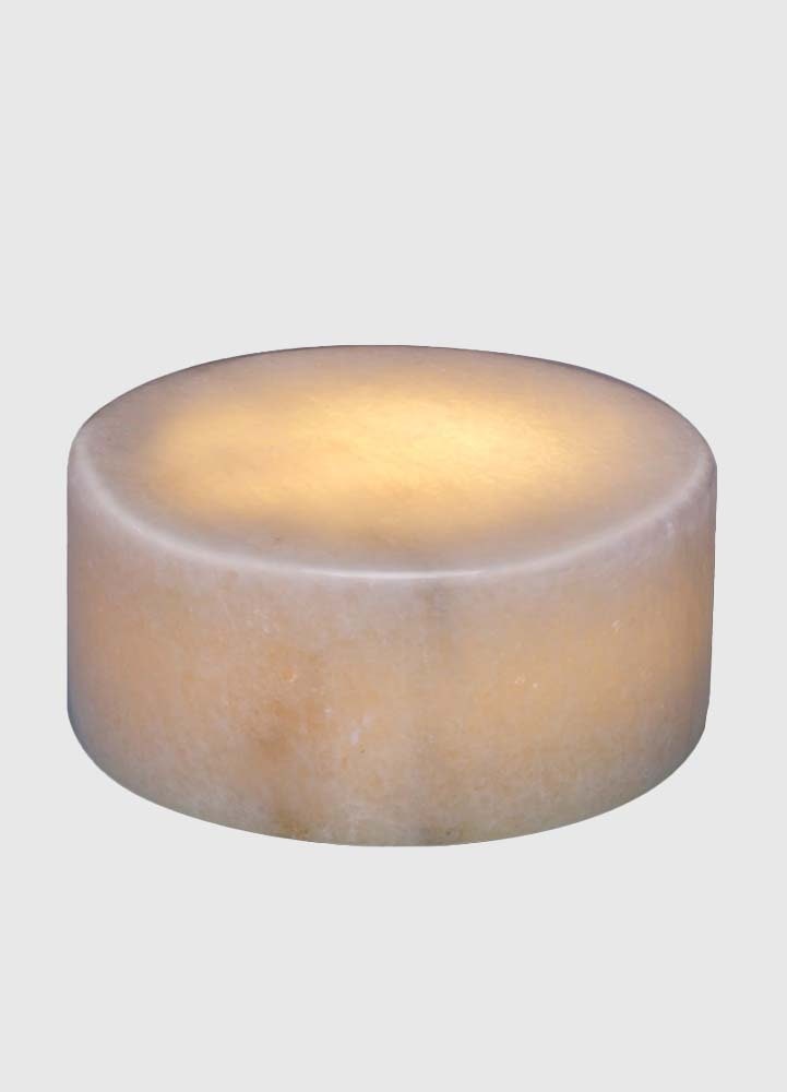 Marmorlampa på batteri i äkta marmor 8x4 cm vit
