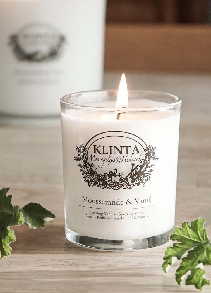 Klinta Doft- & Massageljus Mousserande & Vanilj Brinntid 45h