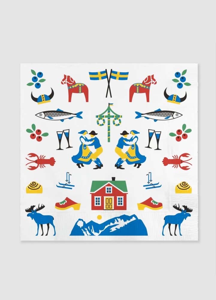 25-pack servetter Svenska traditioner 33x33 cm