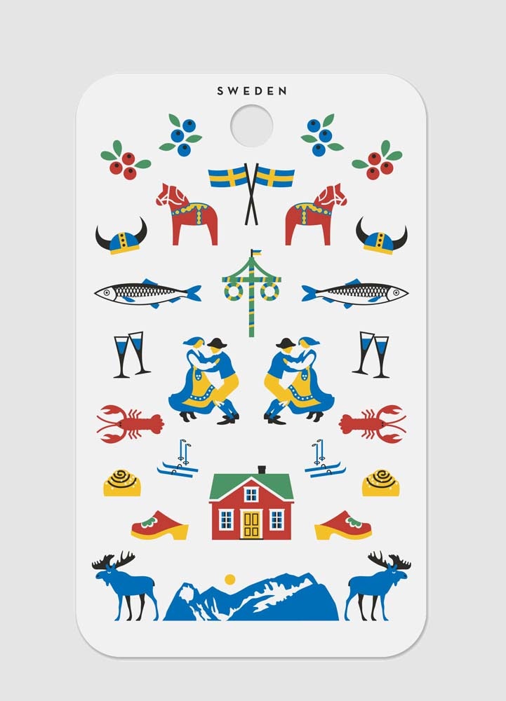 Skärbräda Svenska traditioner 20×34 cm